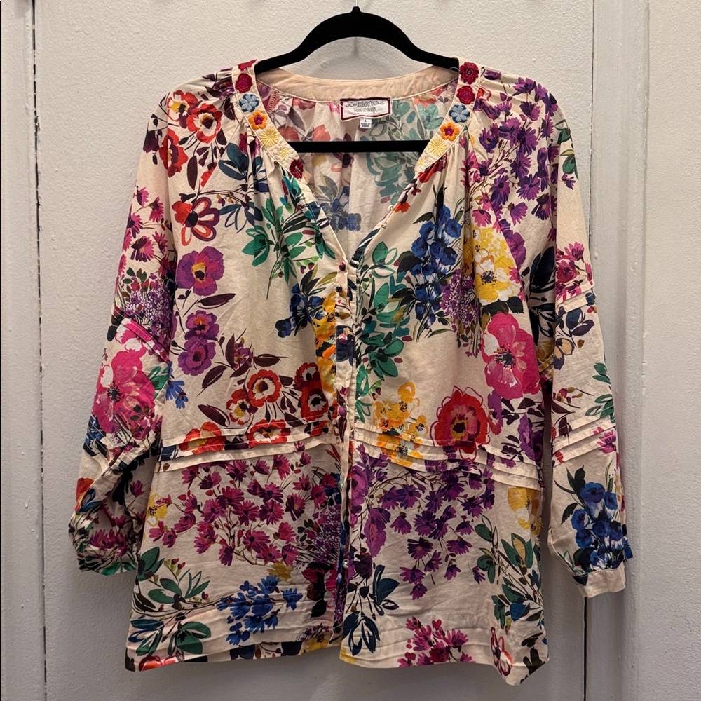 Johnny Was Multicolor Floral Top